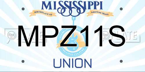 MPZ11S Mississippi License Plate