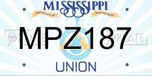 MPZ187 Mississippi License Plate
