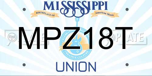 MPZ18T Mississippi License Plate