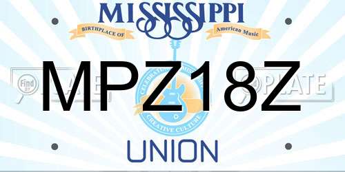 MPZ18Z Mississippi License Plate