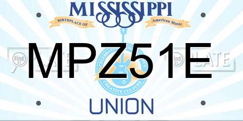MPZ51E Mississippi License Plate