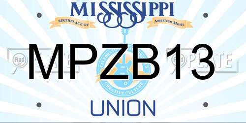 MPZB13 Mississippi License Plate