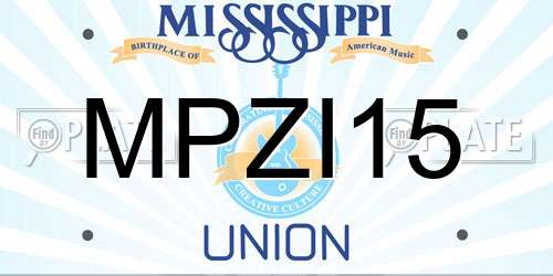 MPZI15 Mississippi License Plate
