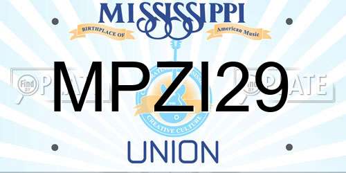 MPZI29 Mississippi License Plate