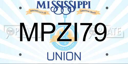 MPZI79 Mississippi License Plate