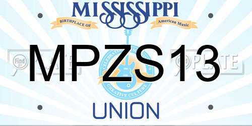 MPZS13 Mississippi License Plate