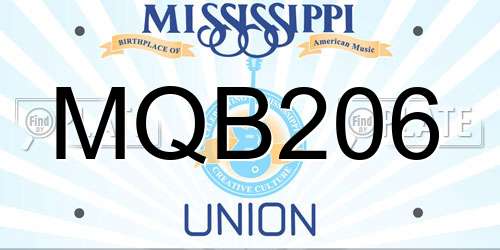 MQB206 Mississippi License Plate