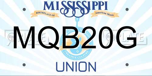 MQB20G Mississippi License Plate