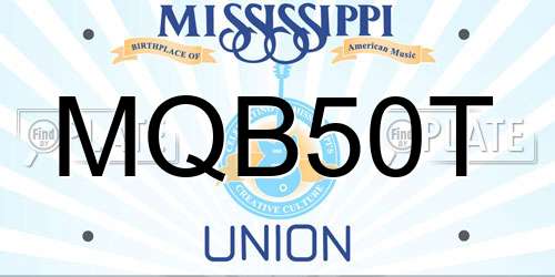 MQB50T Mississippi License Plate