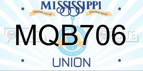 MQB706 Mississippi License Plate