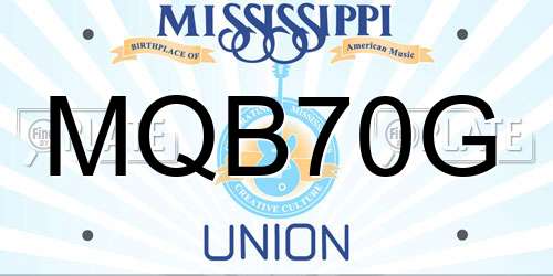 MQB70G Mississippi License Plate