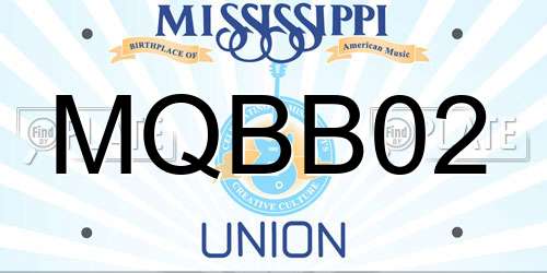 MQBB02 Mississippi License Plate