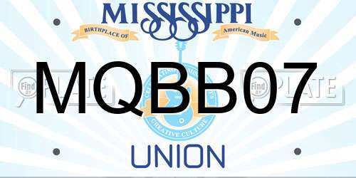 MQBB07 Mississippi License Plate