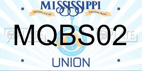 MQBS02 Mississippi License Plate