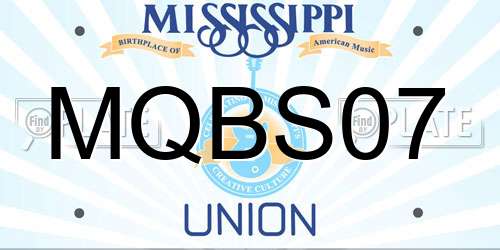 MQBS07 Mississippi License Plate
