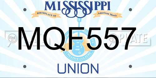 MQF557 Mississippi License Plate