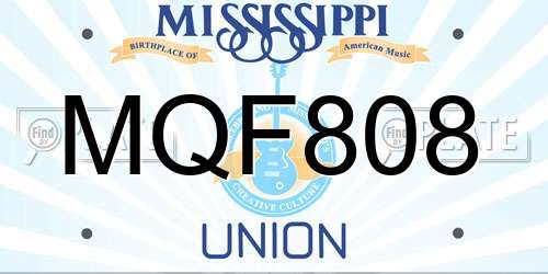MQF808 Mississippi License Plate