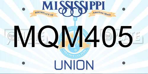 MQM405 Mississippi License Plate