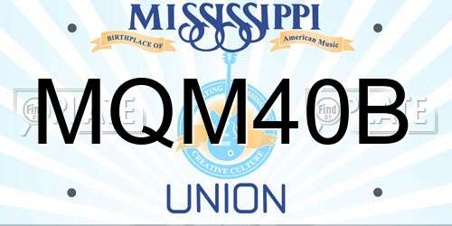 MQM40B Mississippi License Plate