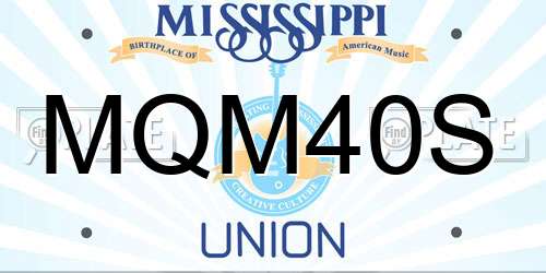 MQM40S Mississippi License Plate