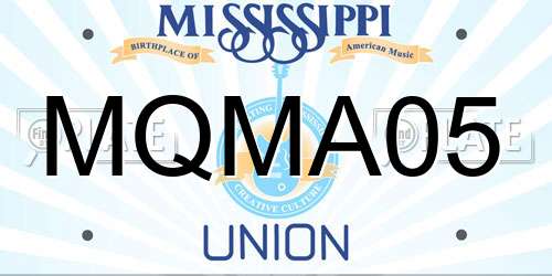 MQMA05 Mississippi License Plate