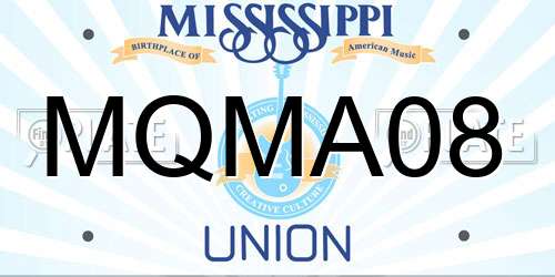 MQMA08 Mississippi License Plate