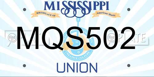 MQS502 Mississippi License Plate