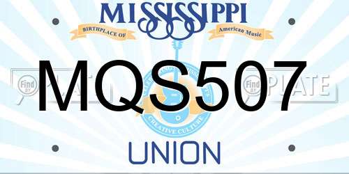 MQS507 Mississippi License Plate