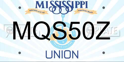 MQS50Z Mississippi License Plate