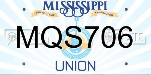 MQS706 Mississippi License Plate