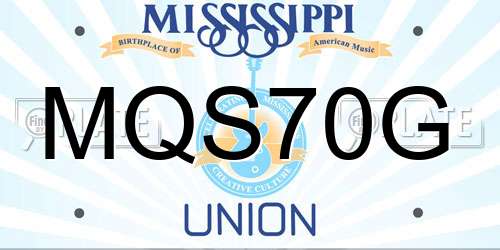 MQS70G Mississippi License Plate