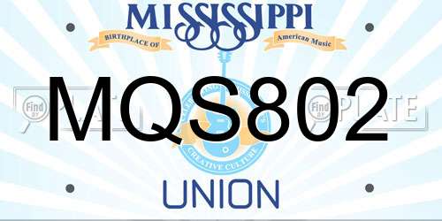MQS802 Mississippi License Plate