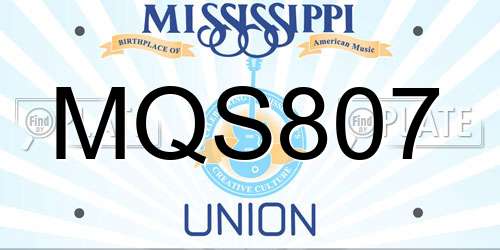 MQS807 Mississippi License Plate