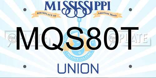 MQS80T Mississippi License Plate
