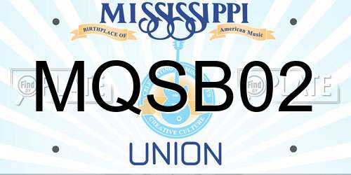MQSB02 Mississippi License Plate