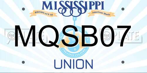 MQSB07 Mississippi License Plate