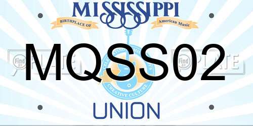 MQSS02 Mississippi License Plate