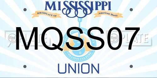 MQSS07 Mississippi License Plate