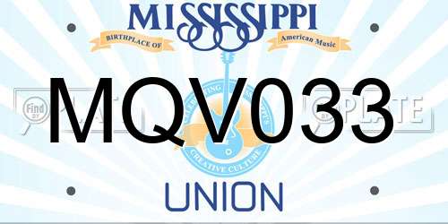 MQV033 Mississippi License Plate