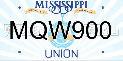 MQW900 Mississippi License Plate