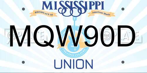 MQW90D Mississippi License Plate