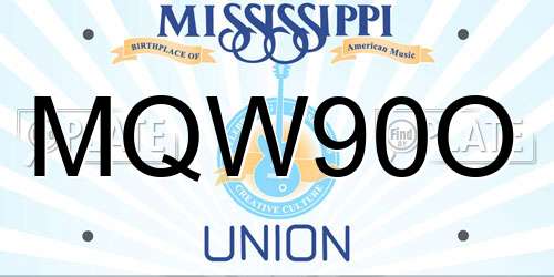 MQW90O Mississippi License Plate