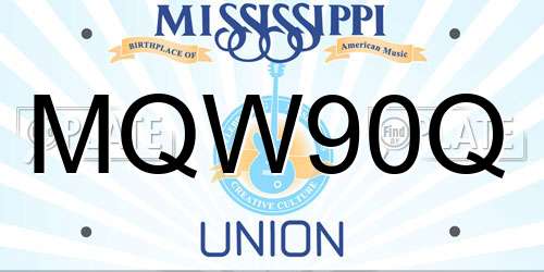 MQW90Q Mississippi License Plate