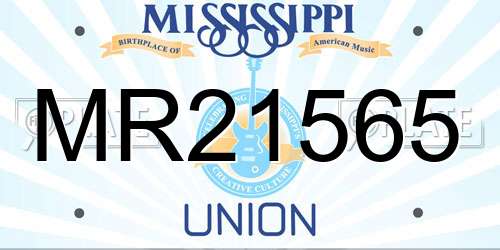 MR21565 Mississippi License Plate