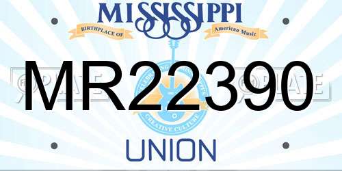 MR22390 Mississippi License Plate