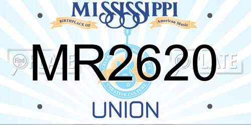 MR2620 Mississippi License Plate