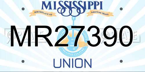 MR27390 Mississippi License Plate