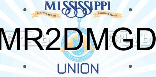 MR2DMGD Mississippi License Plate