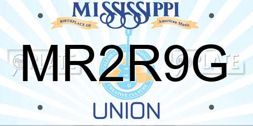 MR2R9G Mississippi License Plate