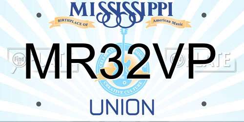 MR32VP Mississippi License Plate